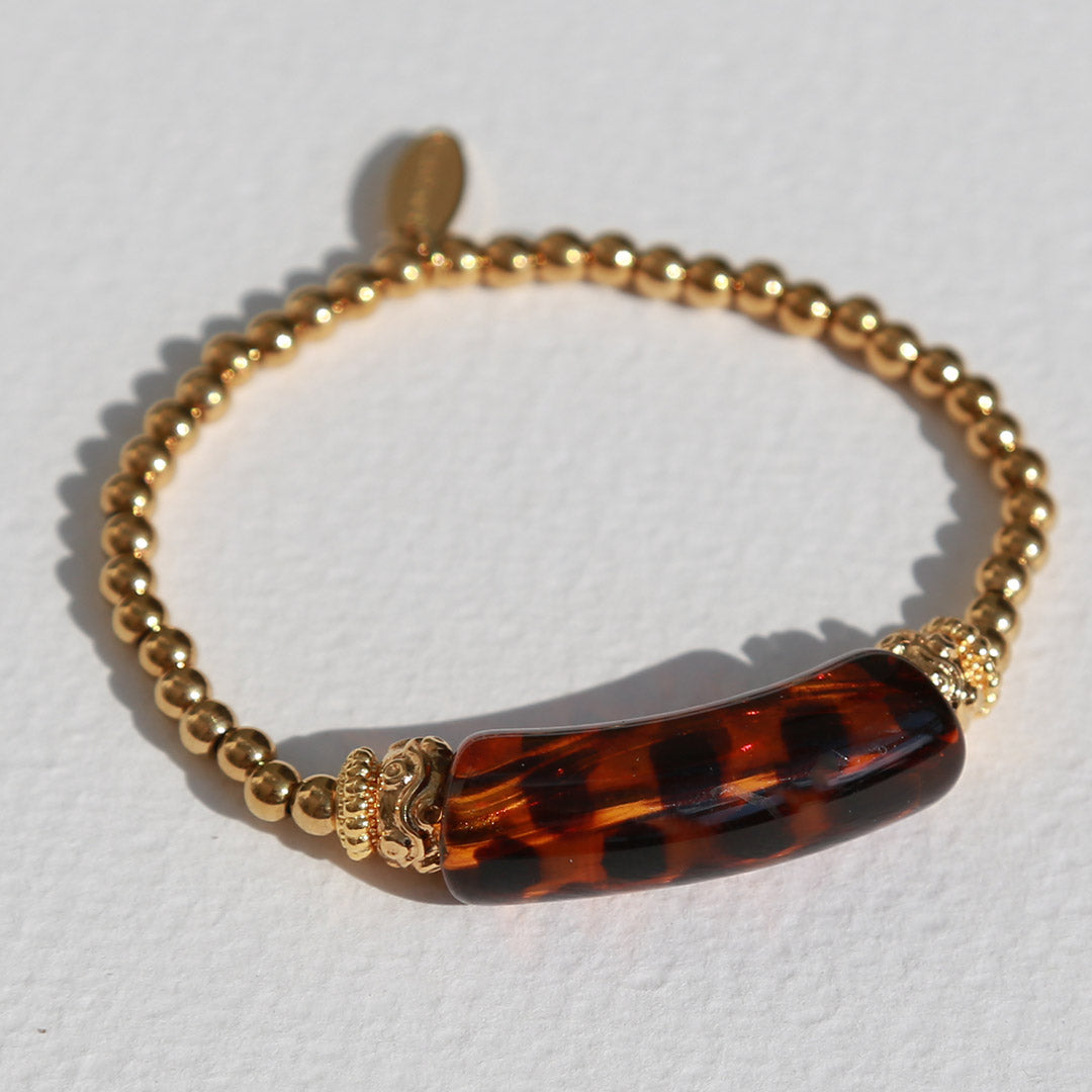 Armband aus feinem Penne Leopardenmuster