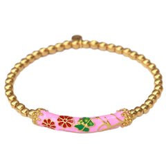Bracelet gypsy flower pink
