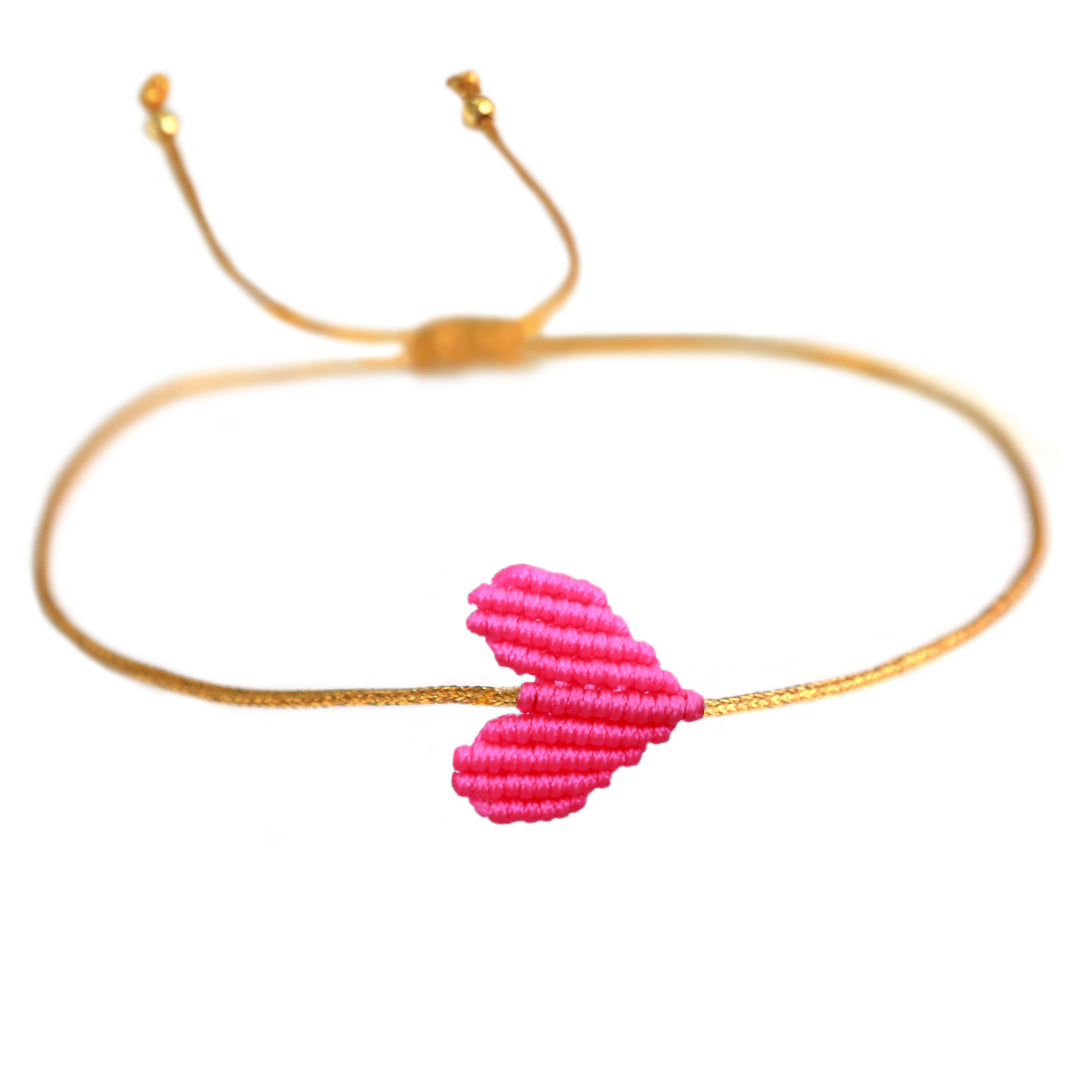 Brazalete corazón rosa oscuro