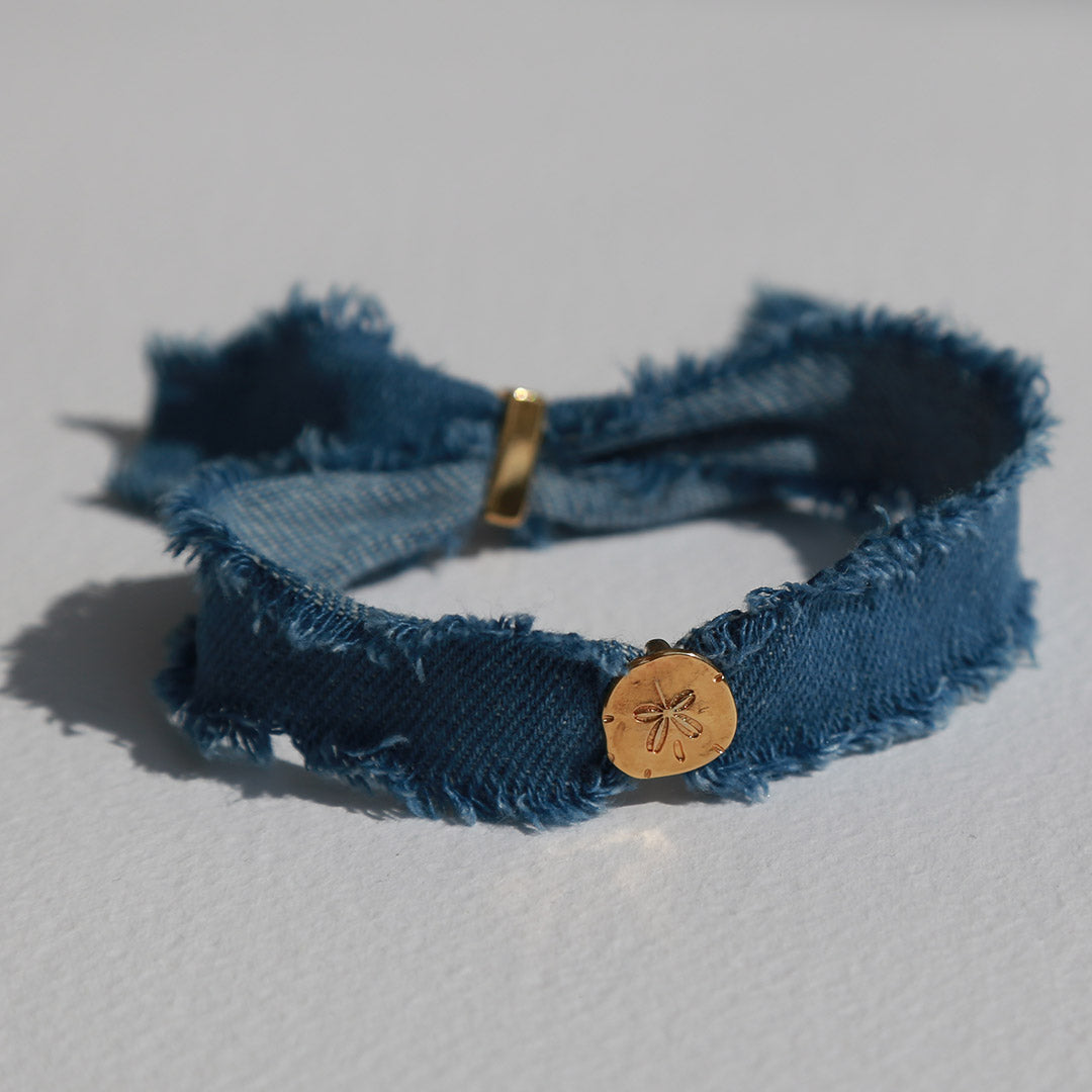 Bracelet en denim doré