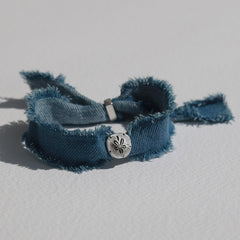 Silbernes Denim Wickelarmband