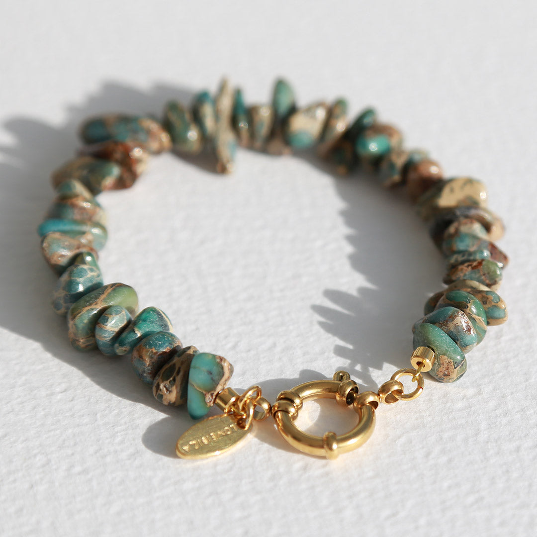 Armband aus natürlichem Schlangenleder blau