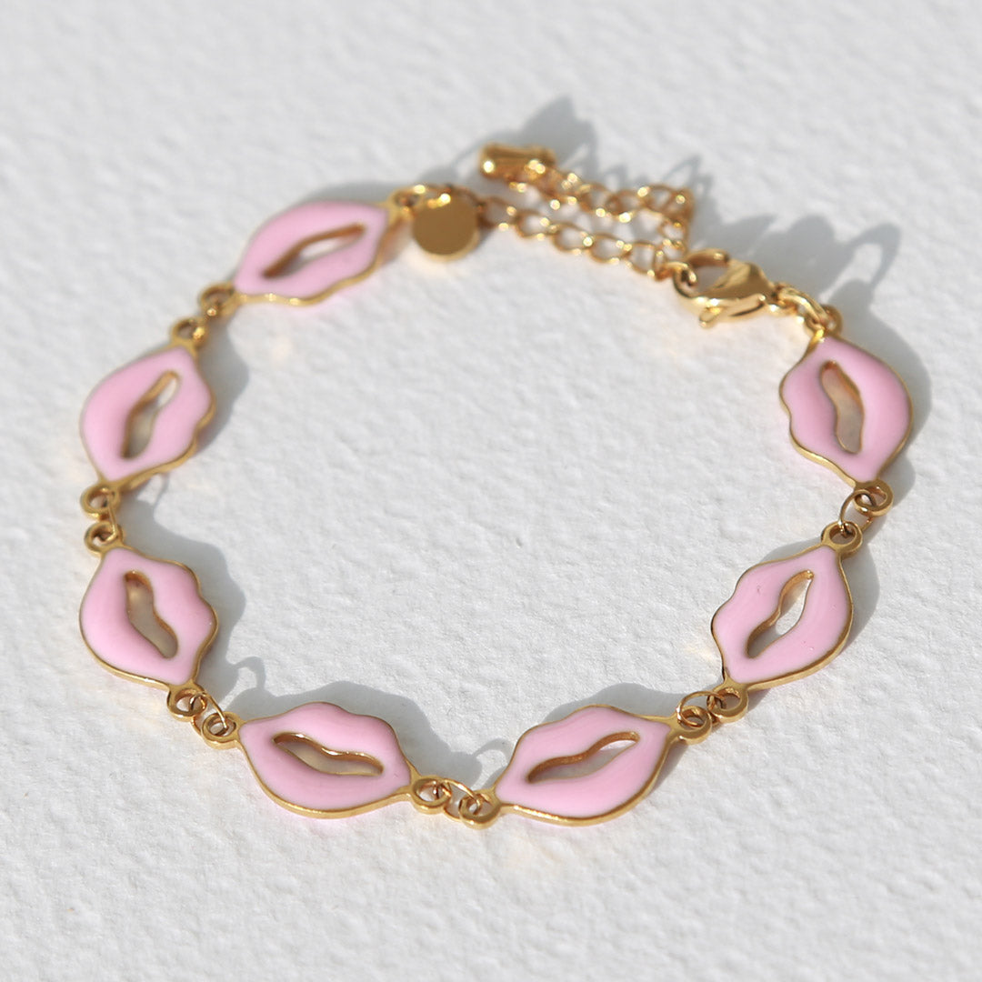 Armband rosa Lippen