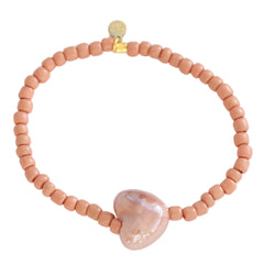 Bracelet pierre coeur brique