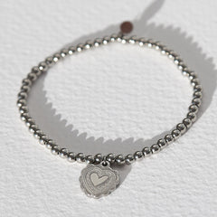 Armband Silber Kugel Herz