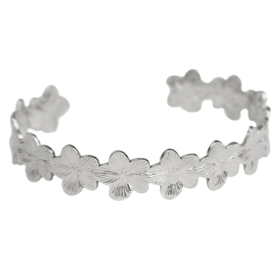 Flor de brazalete de plata