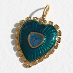 Emerald heart charm