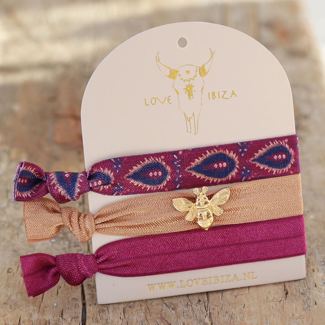 Ibiza-Gummibänder Burgundy bee