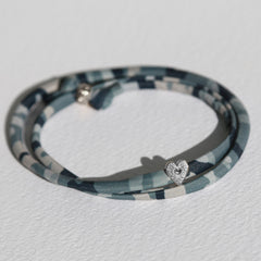 Camouflage armband Herz Silber