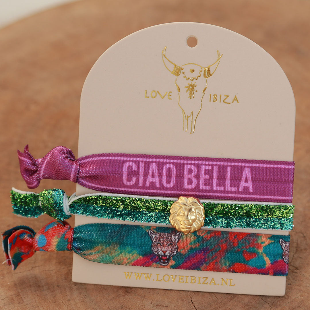 Ibiza elastiekjes ciao bella glitter