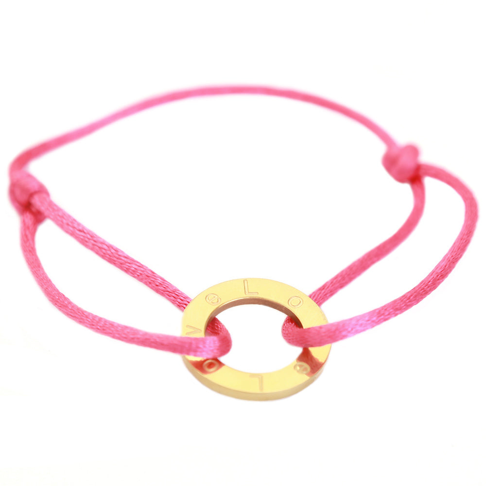 Brazalete círculo amor rosa fuerte