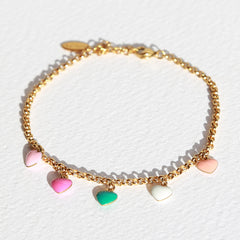 Gouden enkelbandje hearts of summer