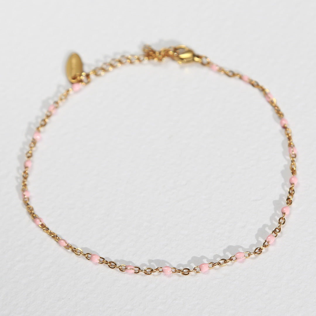 Enkelbandje chain light pink