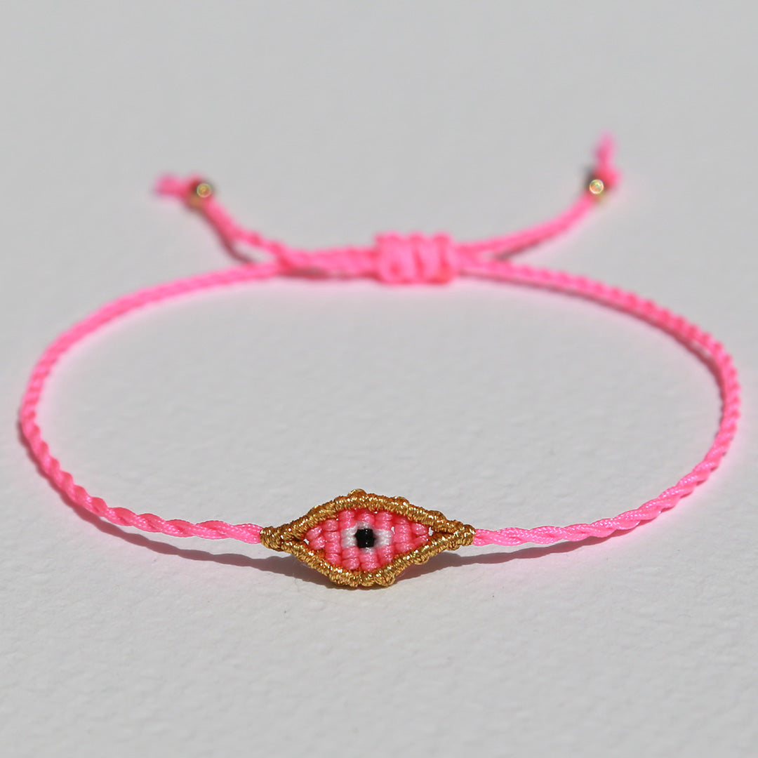 Armband evil eye roze