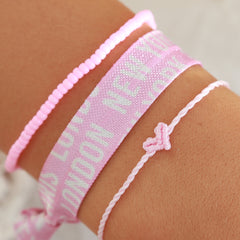 Bracelet coeur Love Ibiza rose bébé