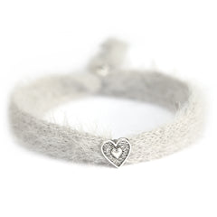 Armband flauschig grau silber