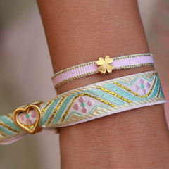 Woven bracelet pastel heart