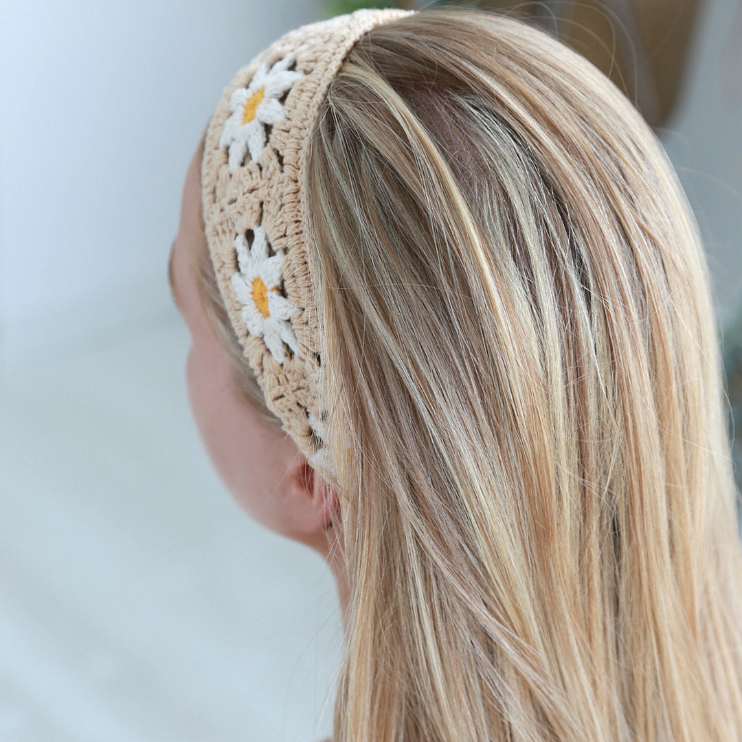Bandeau tournesol au crochet
