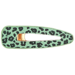 Pinza para el pelo de ante verde