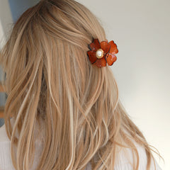 Haarklem flower pearl light brown