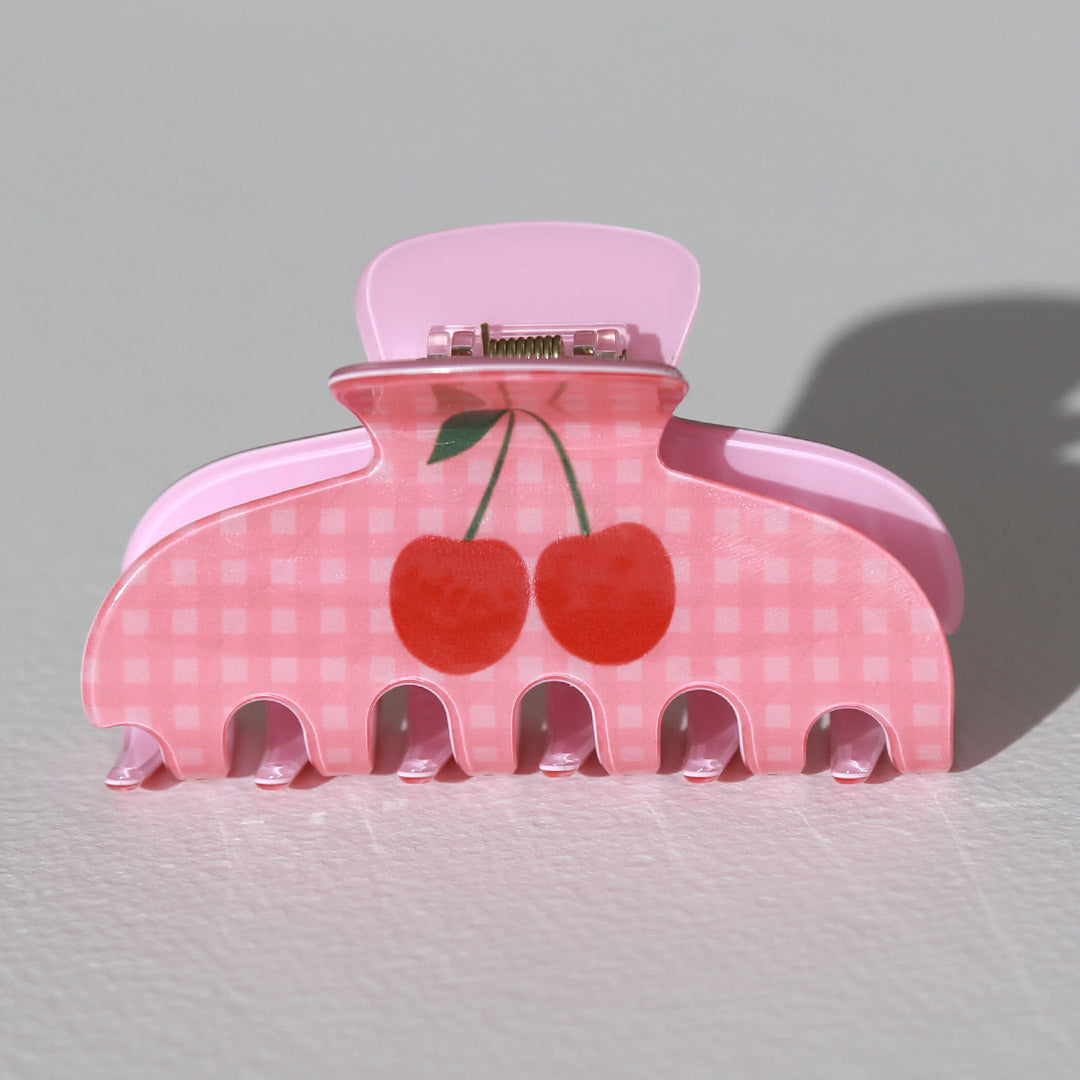 Haarklem ruit kers roze