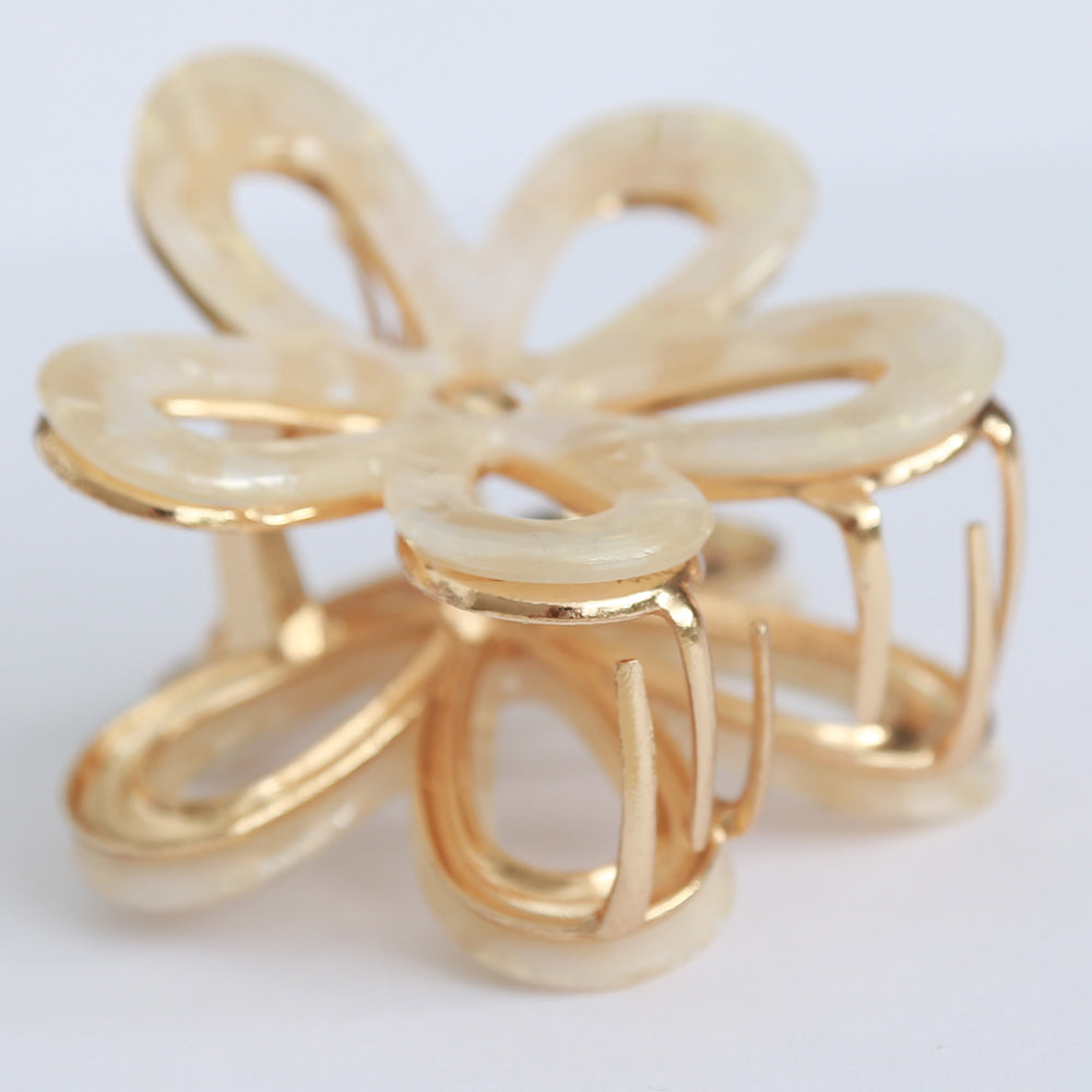 Haarspange Stahlblume beige