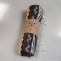 Serviette de hammam aztèque noire