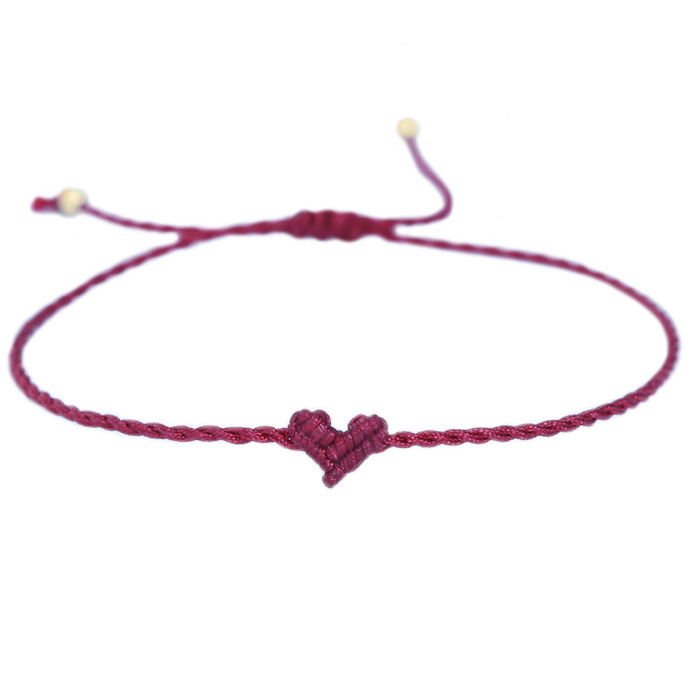 Brazalete de corazón Love Ibiza burdeos