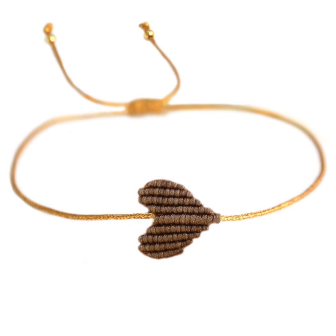 Armband taupe heart
