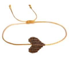 Armband taupe heart