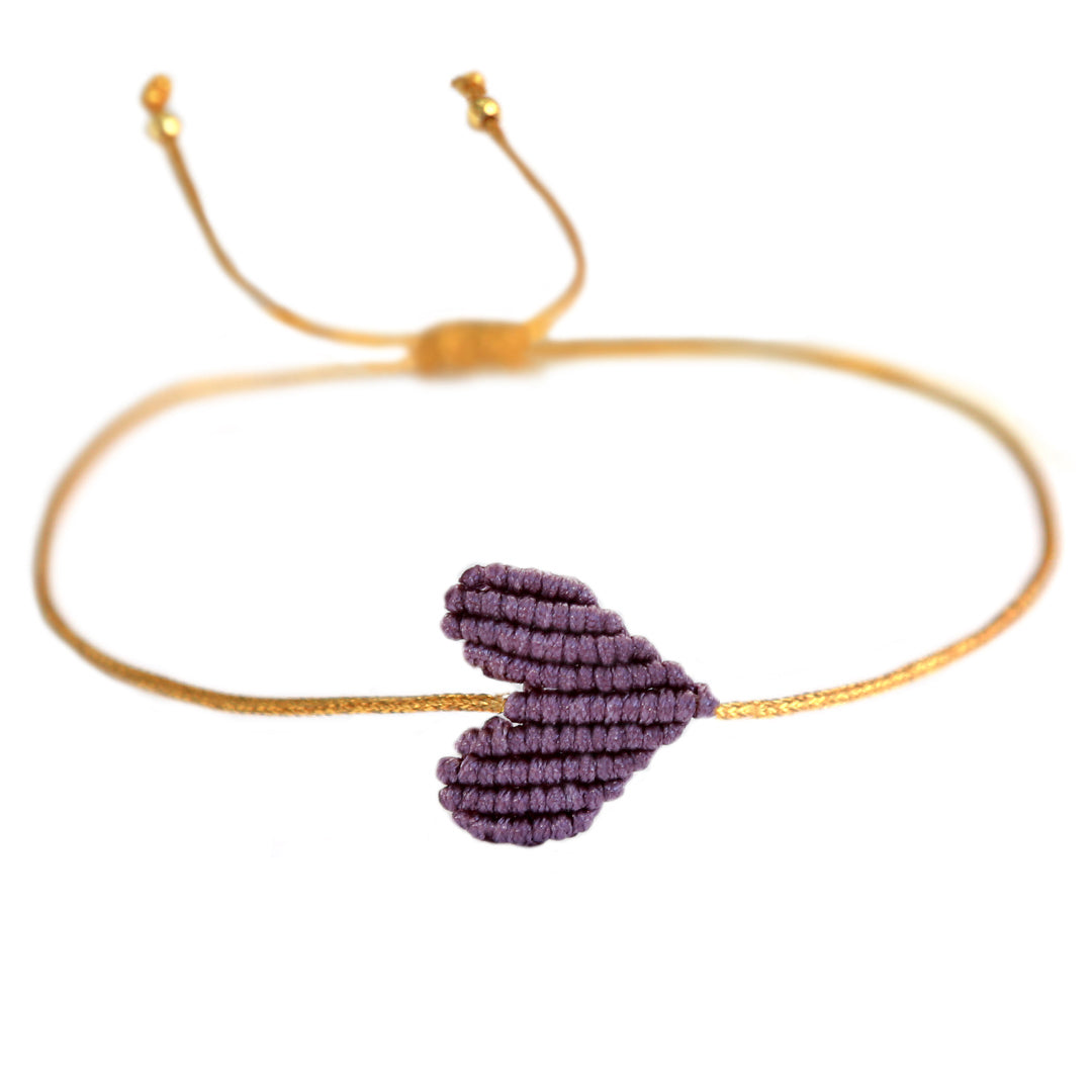 Brazalete corazón de lavanda