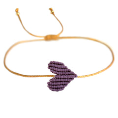 Brazalete corazón de lavanda