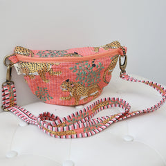 Gürteltasche mit Blockdruck, Fez-Tigerpfirsich