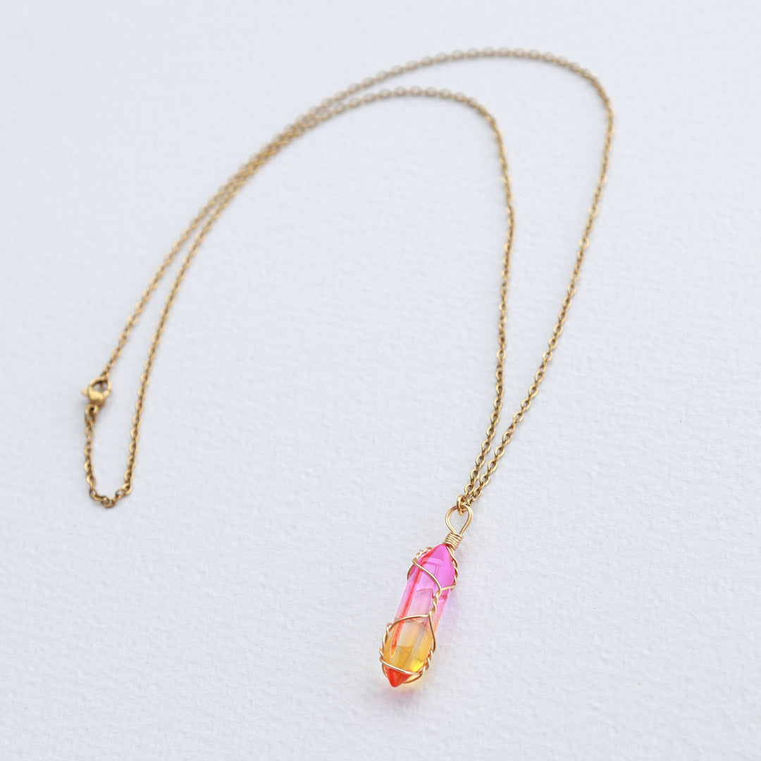 Gouden ketting kristal