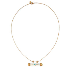 Necklace evil eye white bar