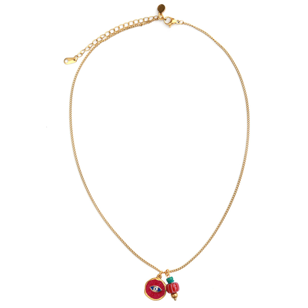 Gouden ketting mystic soul eye burgundy