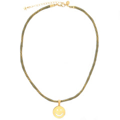 Necklace smiley olive gold