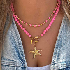 Collar Javea rosa fuerte