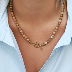 Halskette Javea Jaspis stein 