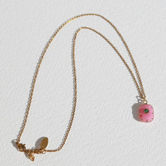 Goldkette mit Rosenquarz Elementstein