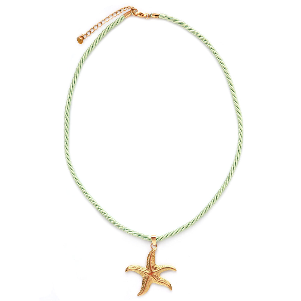 Statementkette mit Seestern grün