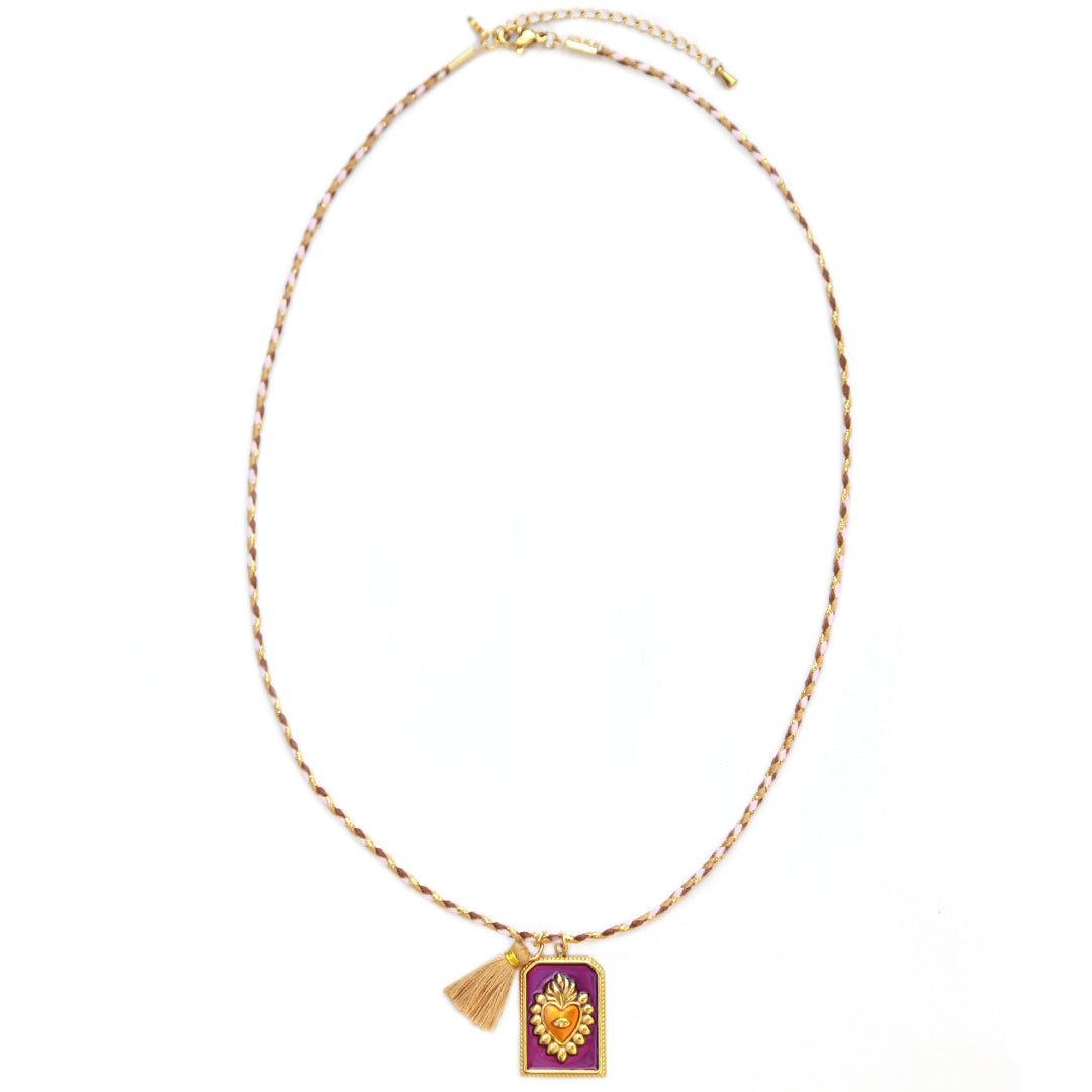 Collar cuadro morado