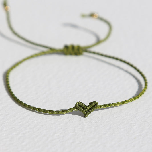 Brazalete de corazón Love Ibiza oliva 1080