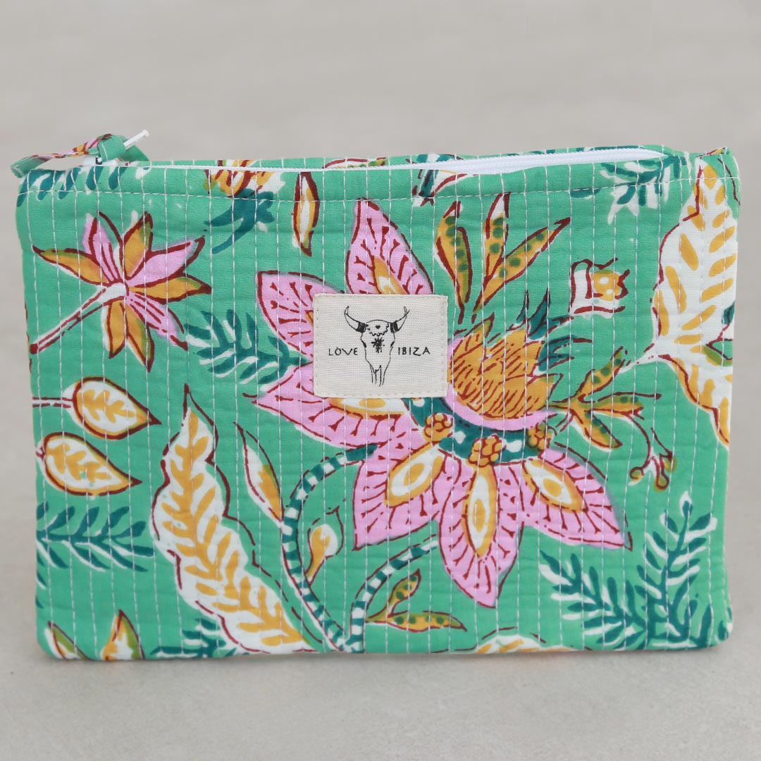 Trousse de maquillage fleur orange