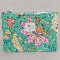 Trousse de maquillage fleur orange