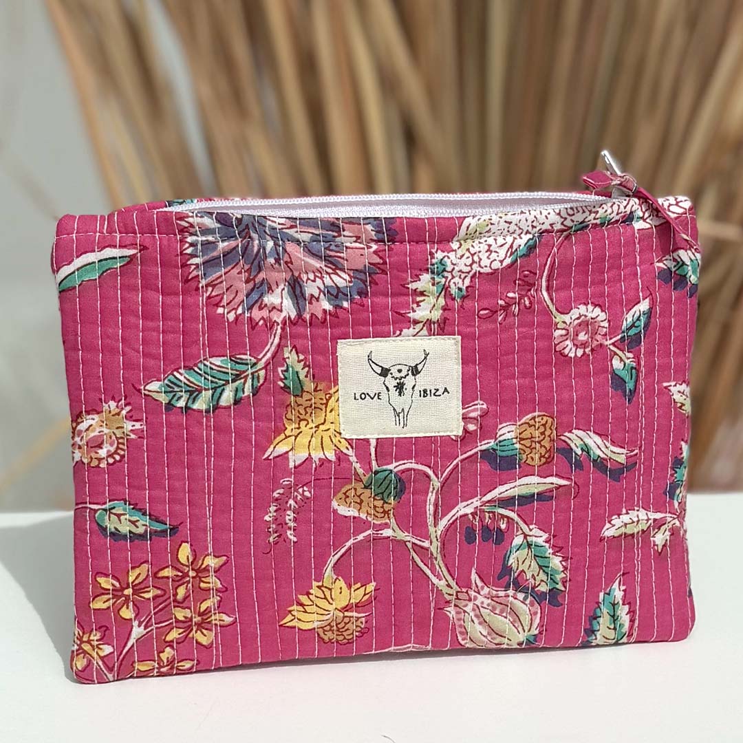 Kosmetiktasche „Blume“ in Rosa