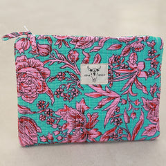 Kosmetiktasche türkisfarbene Blume