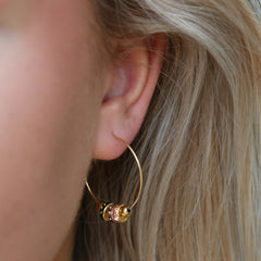 Gouden hoops 3 colors strass