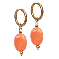 Goldohrringe pastille orange