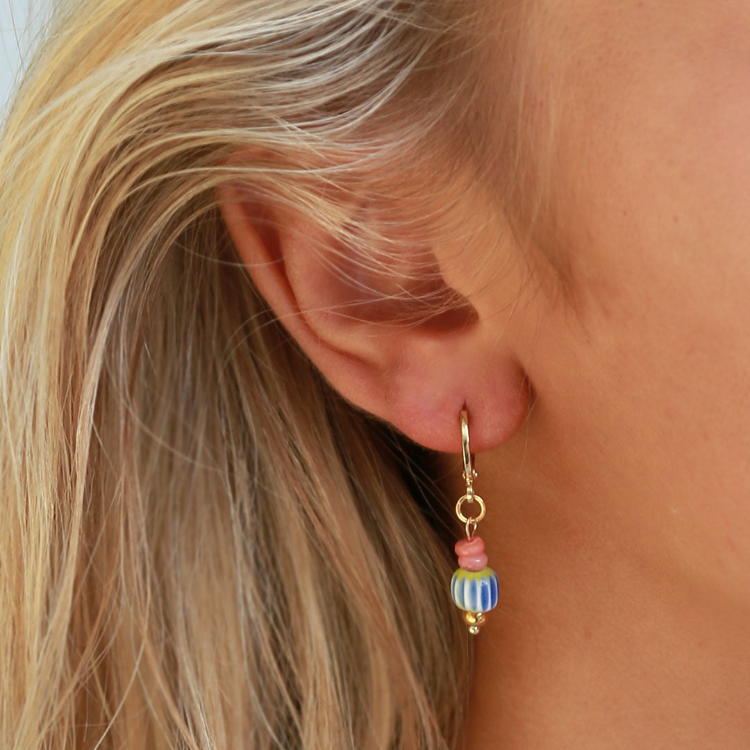 Goldohrringe Mystic Soul Blau